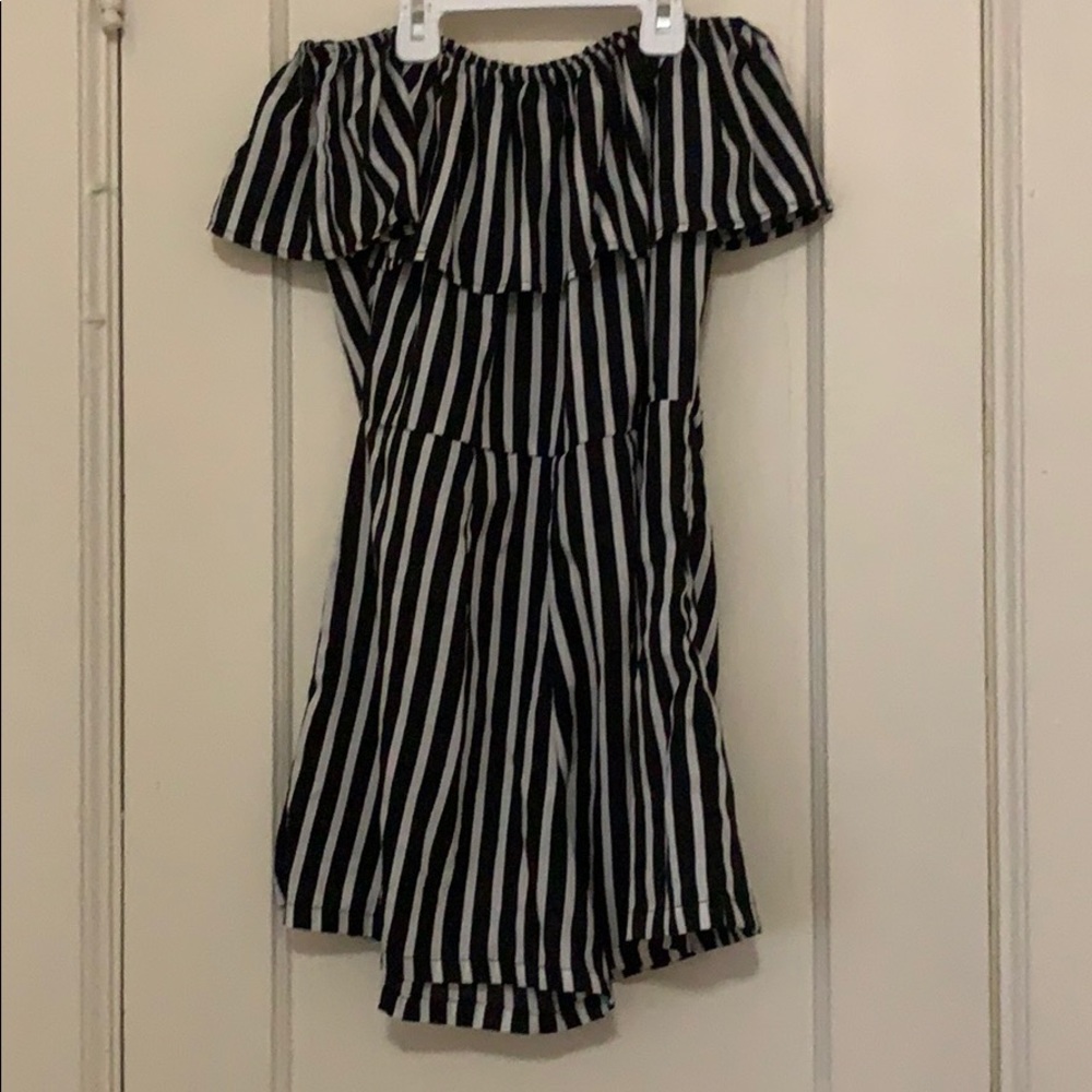 Off the shoulder striped play suit